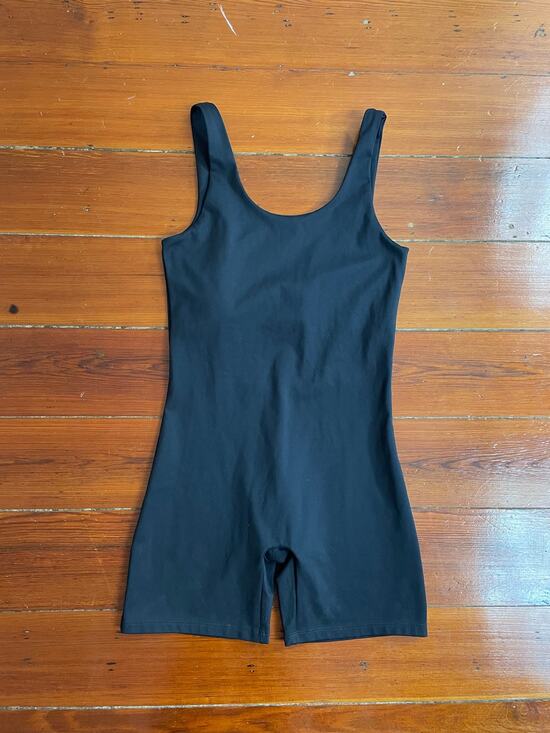 girlfriend collective Pants - Girlfriend Collective Bike Unitard Black Medium Compressive Romper Built In Bra